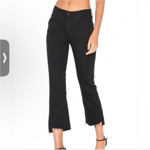 Mother Insider Crop Step Fray Black Denim Jeans Size 28